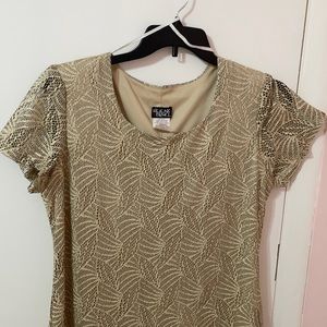 Lace glitter gold dress